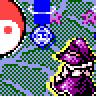 A PC-98 style recreation of a screenshot from Touhou Juuouen. Reimu and Marisa shoot down fairies and dodge bullets.